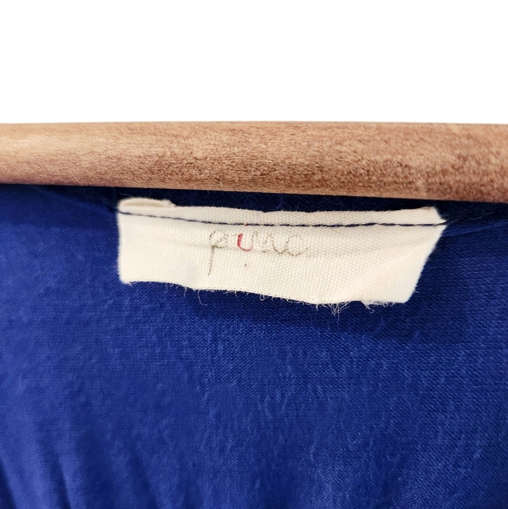 Punc Royal Blue Scoopneck Racerback Knit Maxi Dress | 2X - Picture 3 of 7